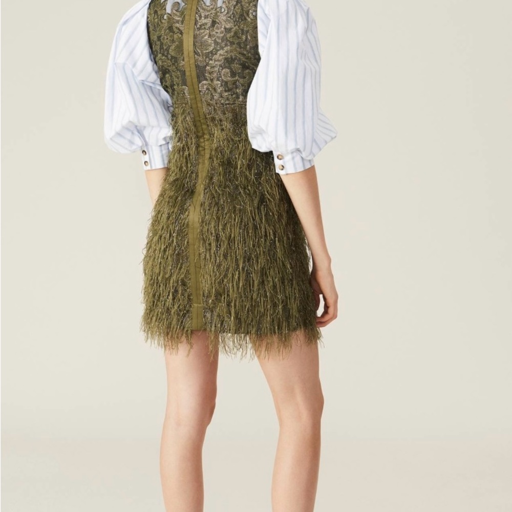 Ganni Feather Mini Dress, Size 36 (Small), Excellent condition - Picture 4 of 11